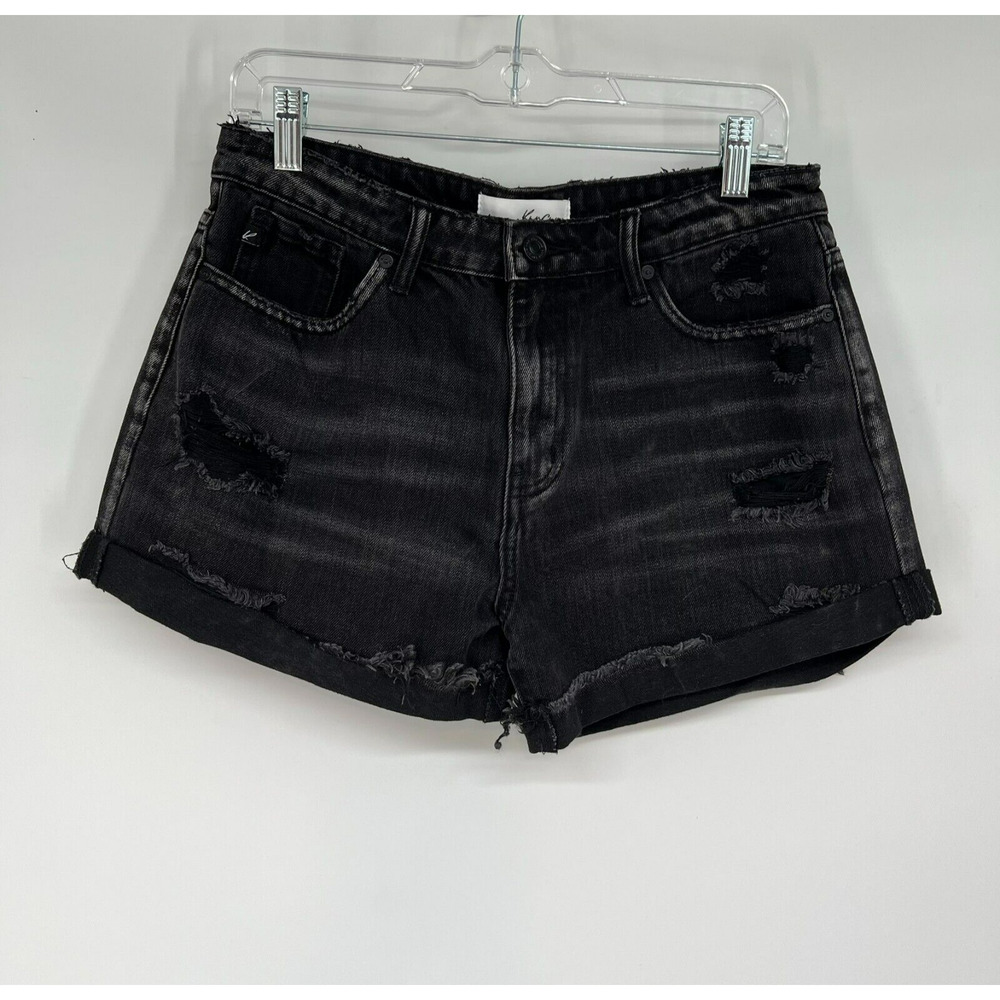 KanCan Black Distressed Jean Shorts